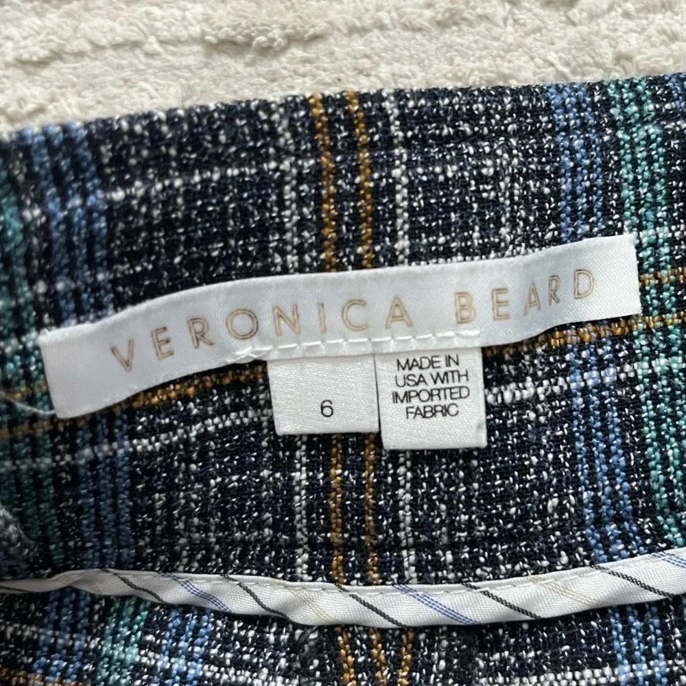 Veronica Beard High Rise Knit Plaid Trouser